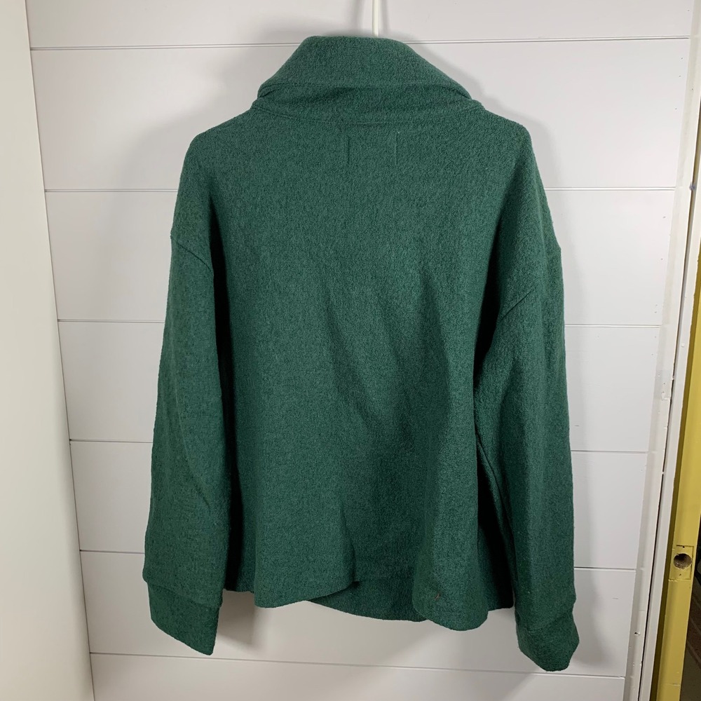 Sigrid Olsen Wrap Jacket Green Wool Blend Christmas Women XL Artsy Lagenlook - Picture 2 of 8